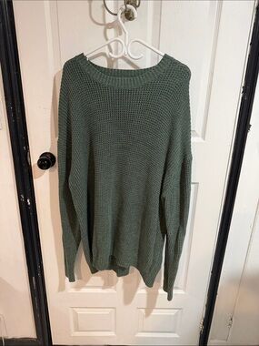 Old Navy Olive Green Waffle Knit Sweater